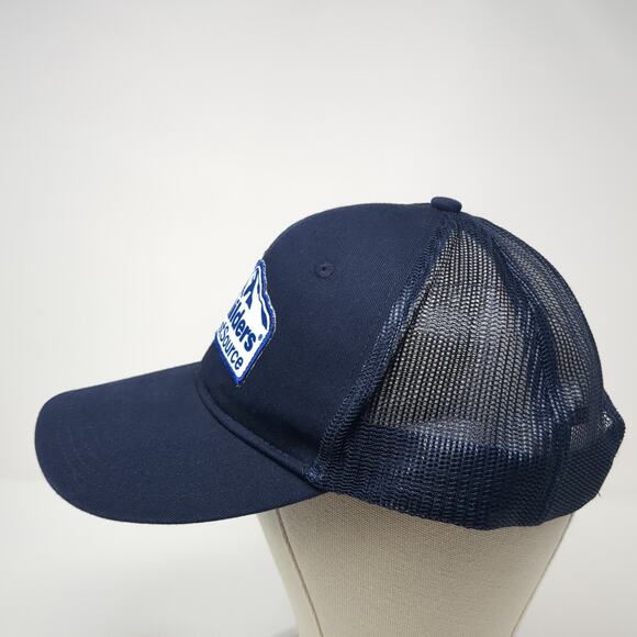 Builders First Source Patch Snapback Trucker Hat Blue One Size Mesh Back - Picture 3 of 10